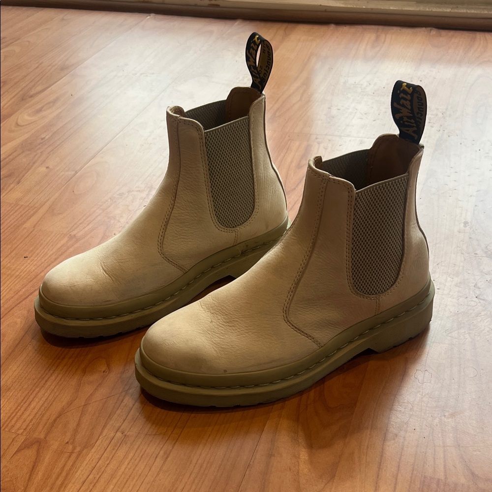 Dr. Martens Beige Chelsea Boots